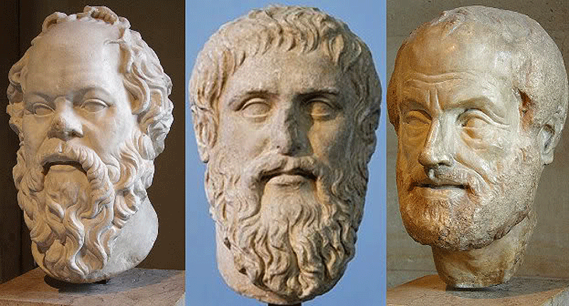 Los tres grandes filósofos de la Gecia Antigua: Sócrates, Platón y Aristóteles